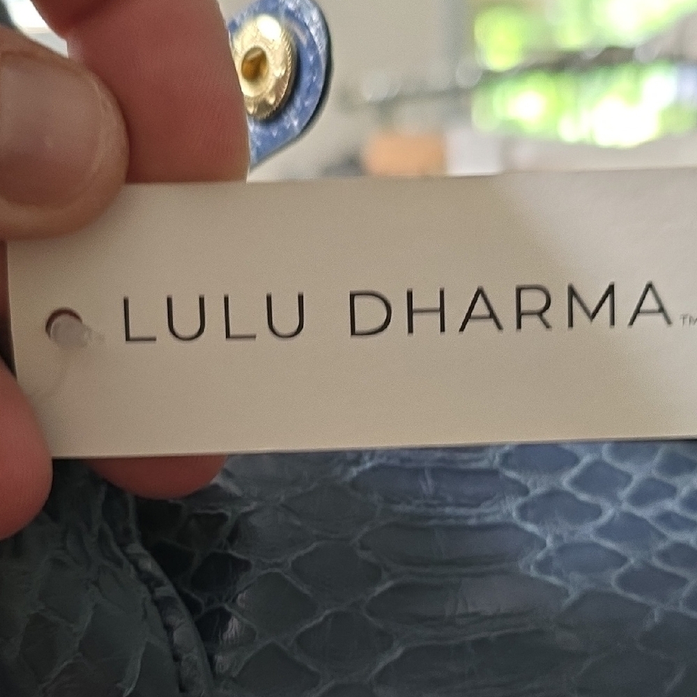 Blue Python-Embossed Leather Bag By - image 3